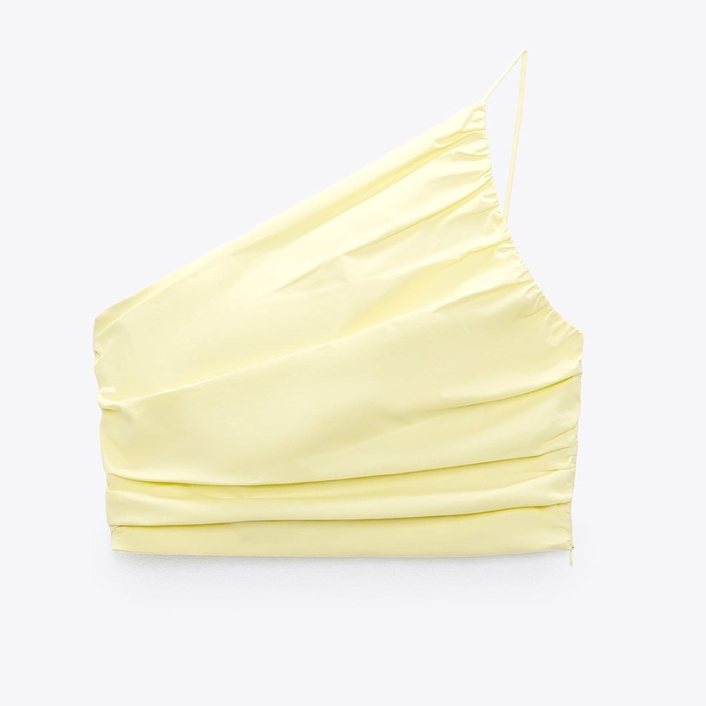 Zara 3067/066 NWT yellow poplin crop. Size M